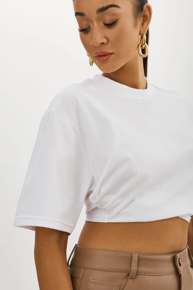 Women NAIA Cropped Tee White LAMARQUE Tops Women NAIA Cropped Tee White LAMARQUE Tops