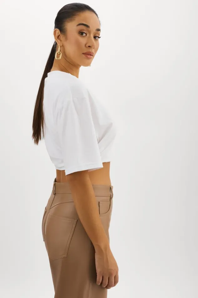 Women NAIA Cropped Tee White LAMARQUE Tops Women NAIA Cropped Tee White LAMARQUE Tops