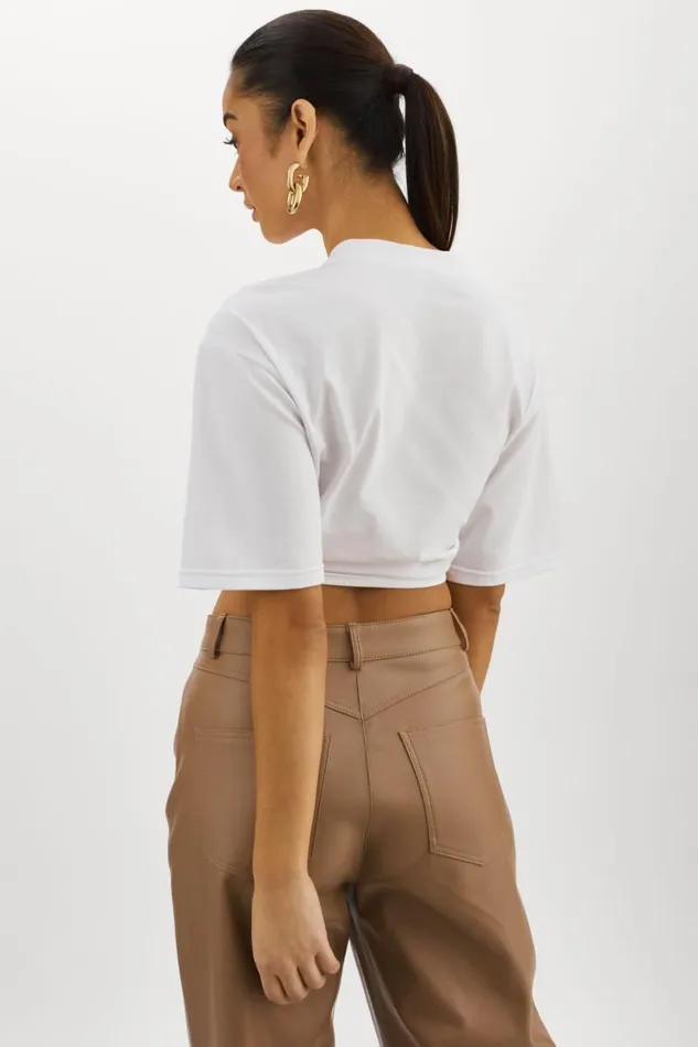 Women NAIA Cropped Tee White LAMARQUE Tops Women NAIA Cropped Tee White LAMARQUE Tops