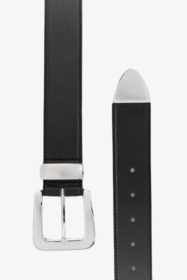 Women NAIROBI Leather Belt Blacksilver LAMARQUE Belts