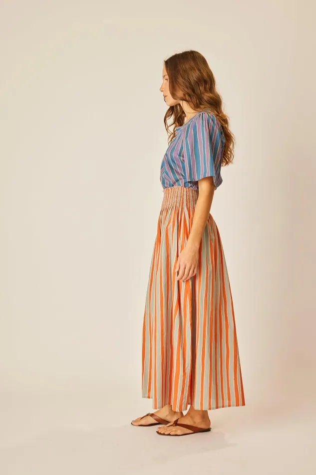Women Natalie Martin Bottoms Bella Skirt Batik Stripe Sage