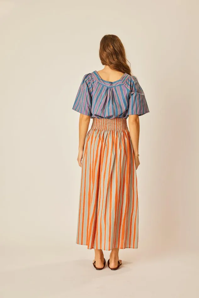 Women Natalie Martin Bottoms Bella Skirt Batik Stripe Sage