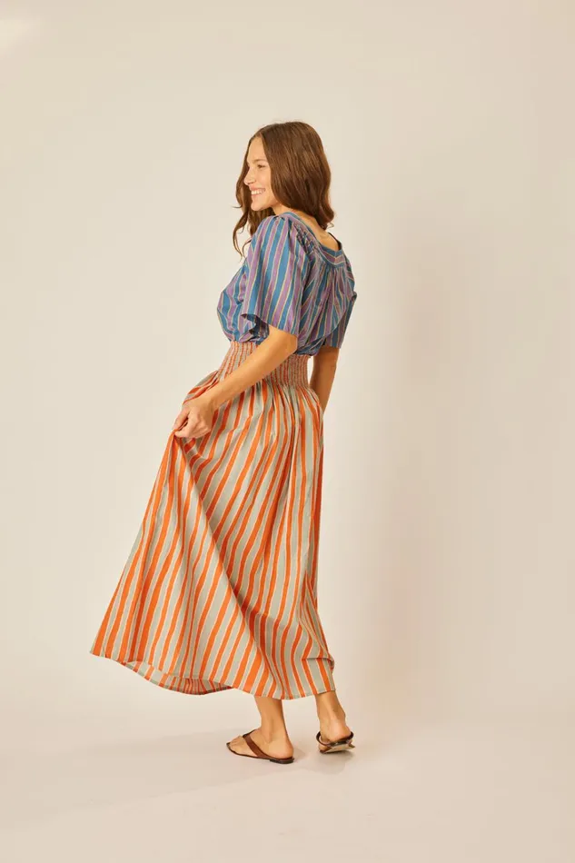 Women Natalie Martin Bottoms Bella Skirt Batik Stripe Sage