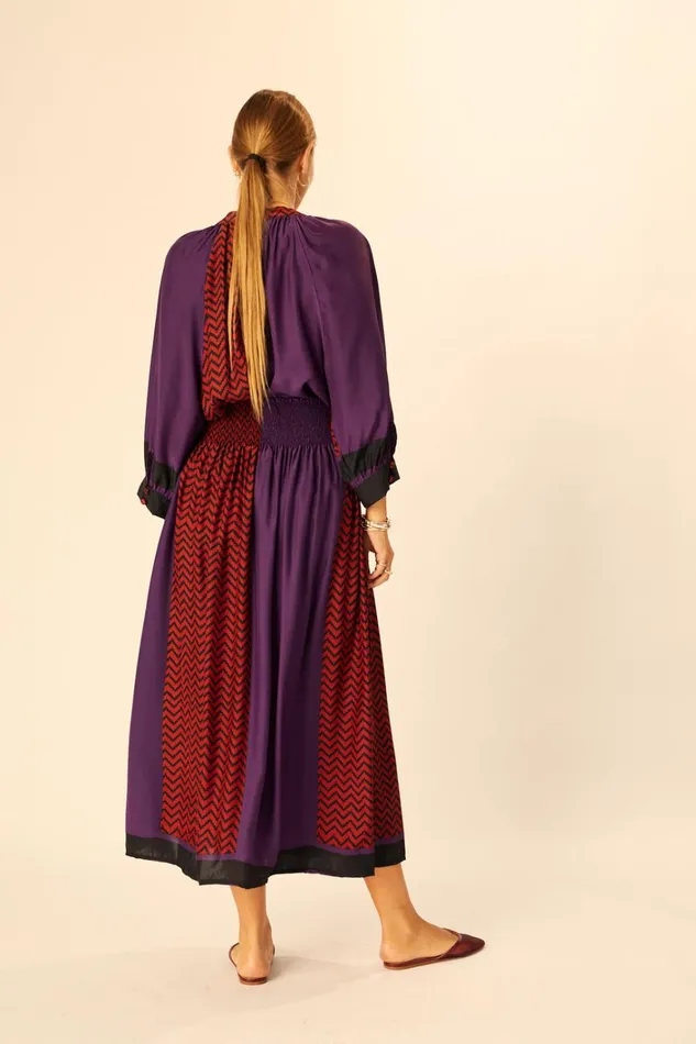Women Natalie Martin Bottoms Bella Skirt Block Zigzag Aubergine