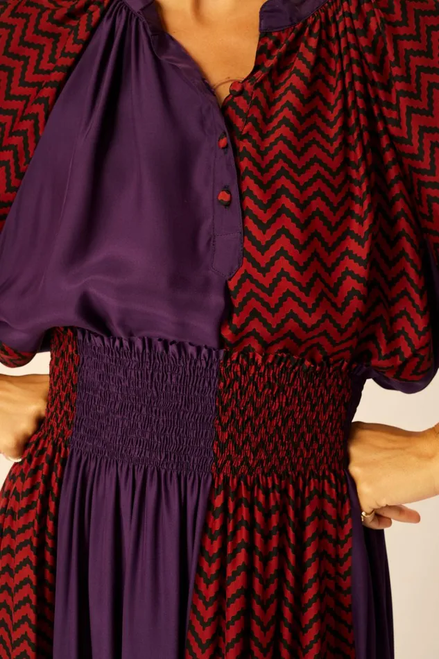 Women Natalie Martin Bottoms Bella Skirt Block Zigzag Aubergine