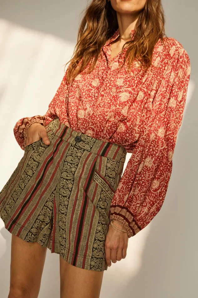 Women Natalie Martin Bottoms Christine Short Paisley Stripe Black Women Natalie Martin Bottoms Christine Short Paisley Stripe Black