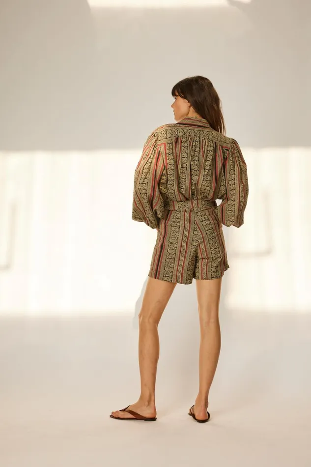 Women Natalie Martin Bottoms Christine Short Paisley Stripe Black Women Natalie Martin Bottoms Christine Short Paisley Stripe Black