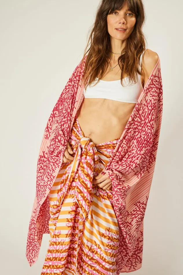 Women Natalie Martin Bottoms Sarong Batik Coral Orange