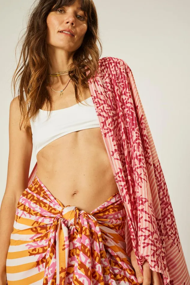 Women Natalie Martin Bottoms Sarong Batik Coral Orange