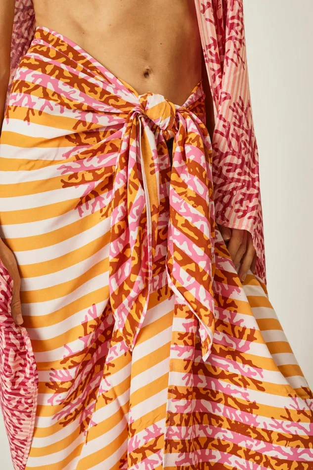Women Natalie Martin Bottoms Sarong Batik Coral Orange