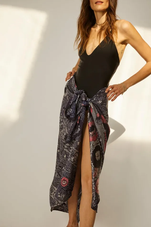 Women Natalie Martin Bottoms Sarong Peacock Ink Women Natalie Martin Bottoms Sarong Peacock Ink