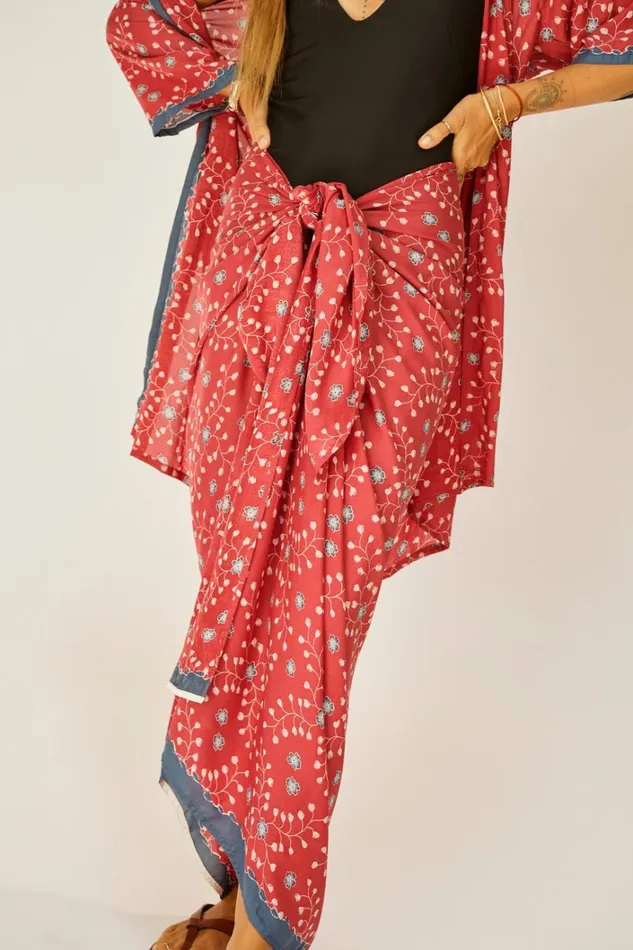 Women Natalie Martin Bottoms Sarong Pinwheel Barn Red