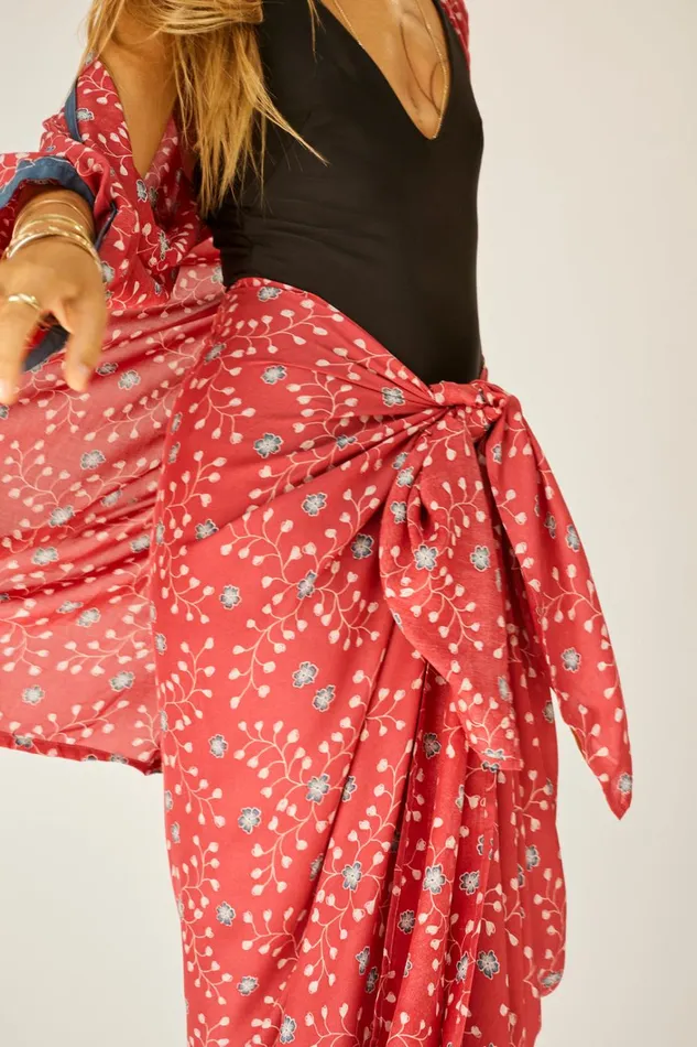 Women Natalie Martin Bottoms Sarong Pinwheel Barn Red