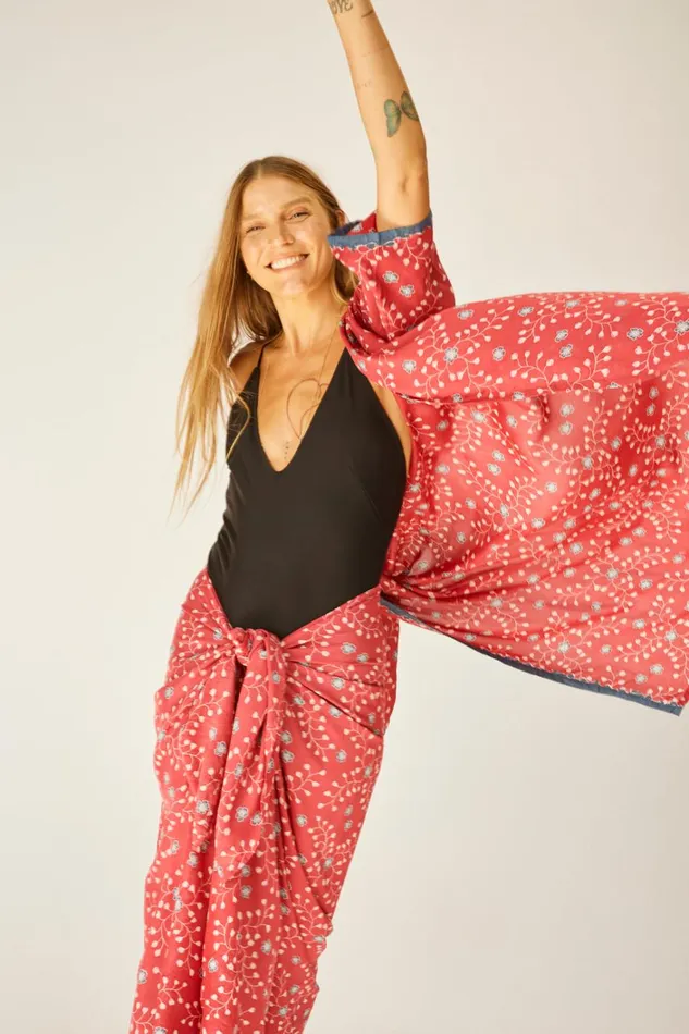 Women Natalie Martin Bottoms Sarong Pinwheel Barn Red