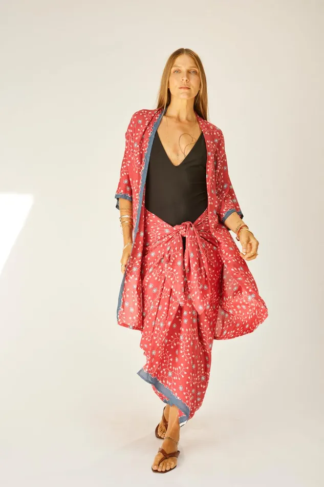 Women Natalie Martin Bottoms Sarong Pinwheel Barn Red