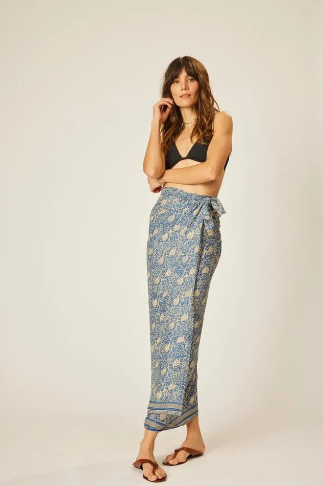 Women Natalie Martin Bottoms Sarong Water Lily Blue Women Natalie Martin Bottoms Sarong Water Lily Blue