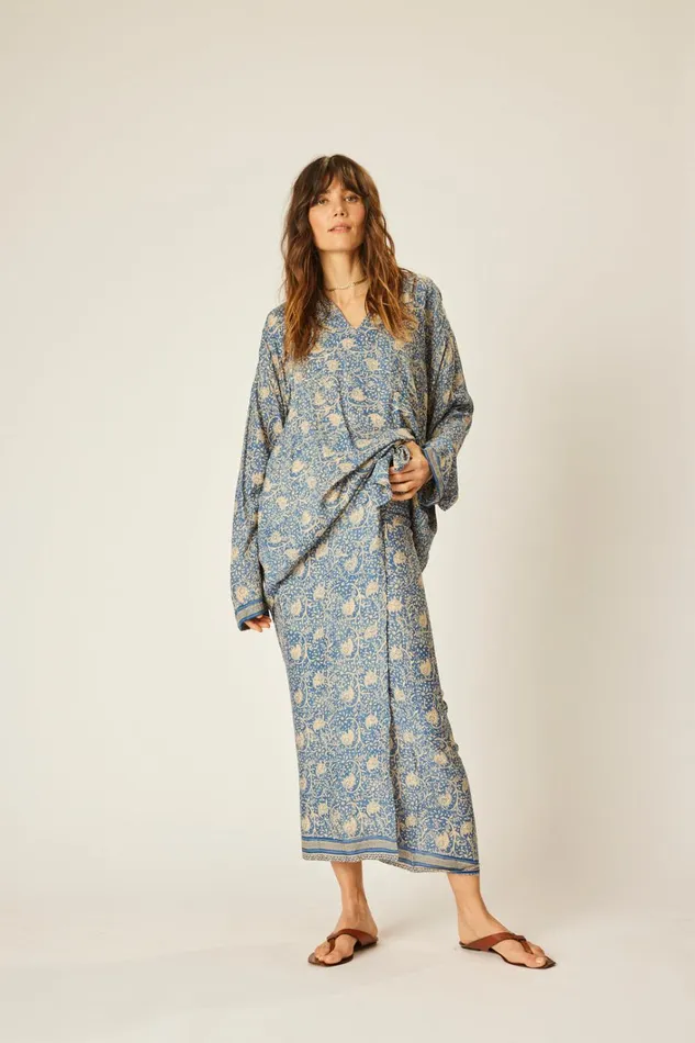 Women Natalie Martin Bottoms Sarong Water Lily Blue Women Natalie Martin Bottoms Sarong Water Lily Blue