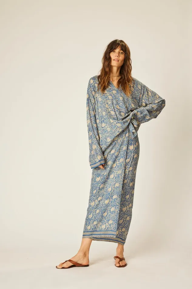 Women Natalie Martin Bottoms Sarong Water Lily Blue Women Natalie Martin Bottoms Sarong Water Lily Blue