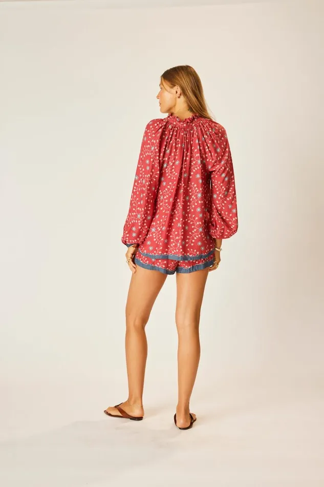 Women Natalie Martin Bottoms Tash Short Pinwheel Barn Red