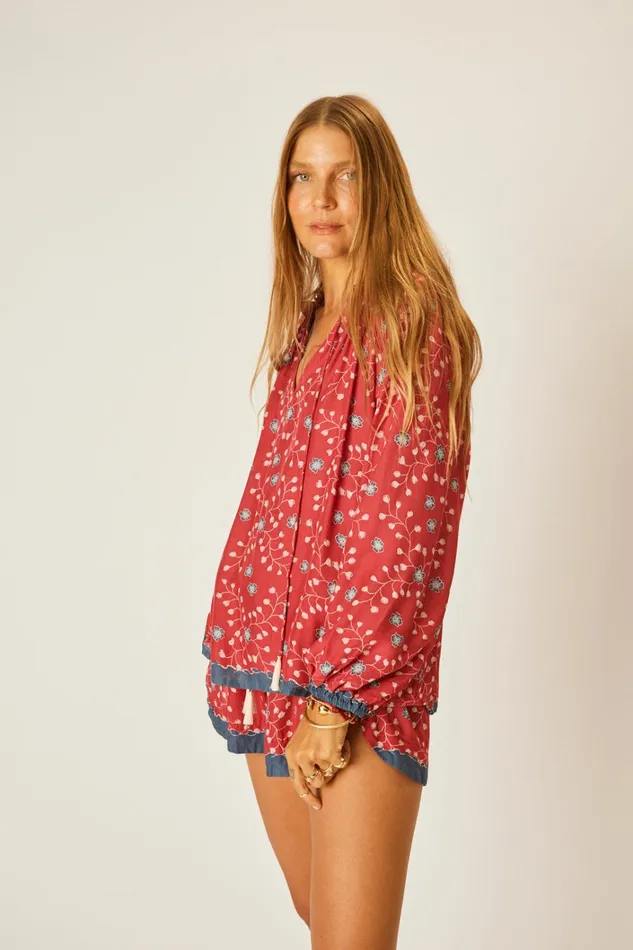 Women Natalie Martin Bottoms Tash Short Pinwheel Barn Red
