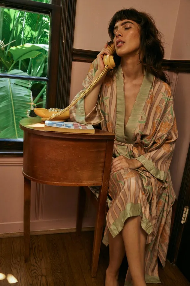 Women Natalie Martin CoverUps Diane Long Robe Chamomile Apricot Women Natalie Martin CoverUps Diane Long Robe Chamomile Apricot