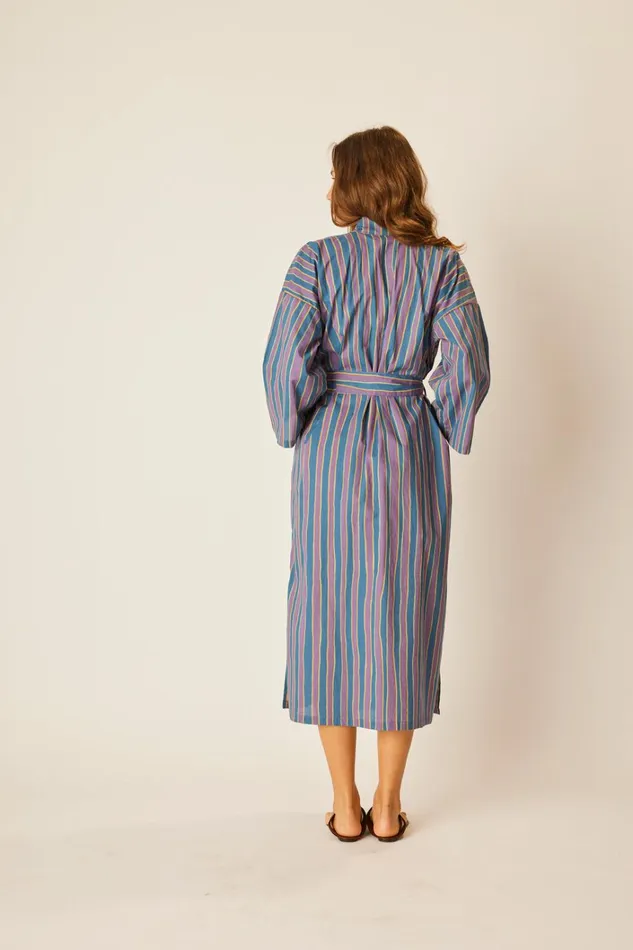 Women Natalie Martin CoverUps Diane Smoking Jacket Batik Stripe Lavender Women Natalie Martin CoverUps Diane Smoking Jacket Batik Stripe Lavender
