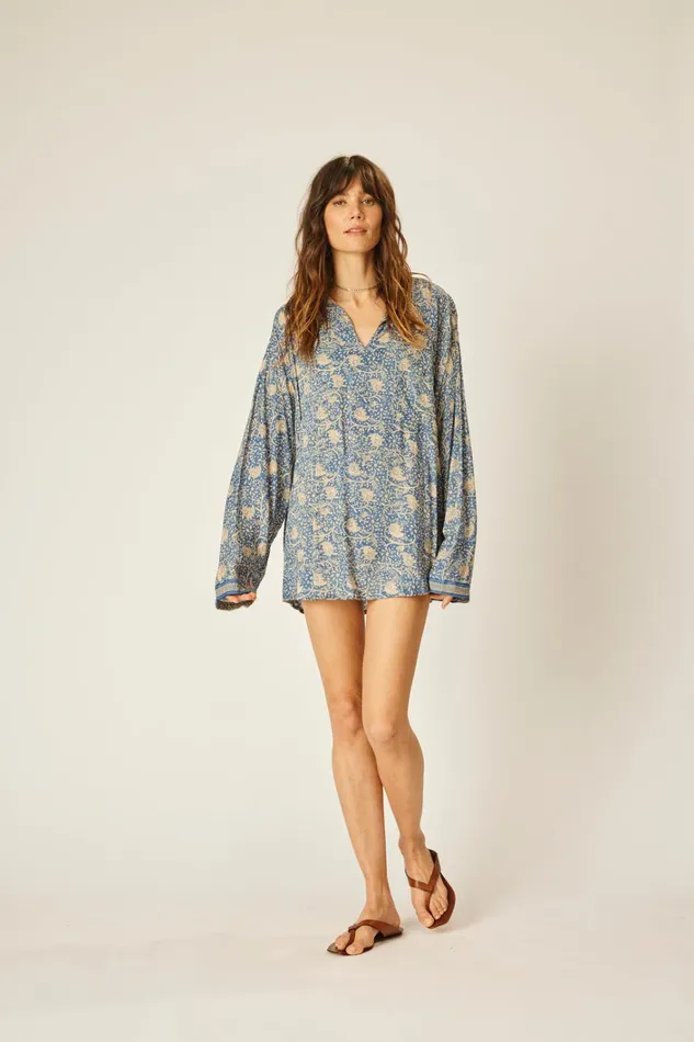 Women Natalie Martin CoverUps Ryan Shirt Unisex Water Lily Blue
