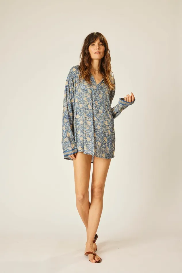 Women Natalie Martin CoverUps Ryan Shirt Unisex Water Lily Blue Women Natalie Martin CoverUps Ryan Shirt Unisex Water Lily Blue