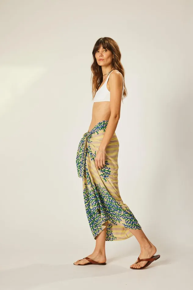 Women Natalie Martin CoverUps Sarong Batik Coral Bluegreen