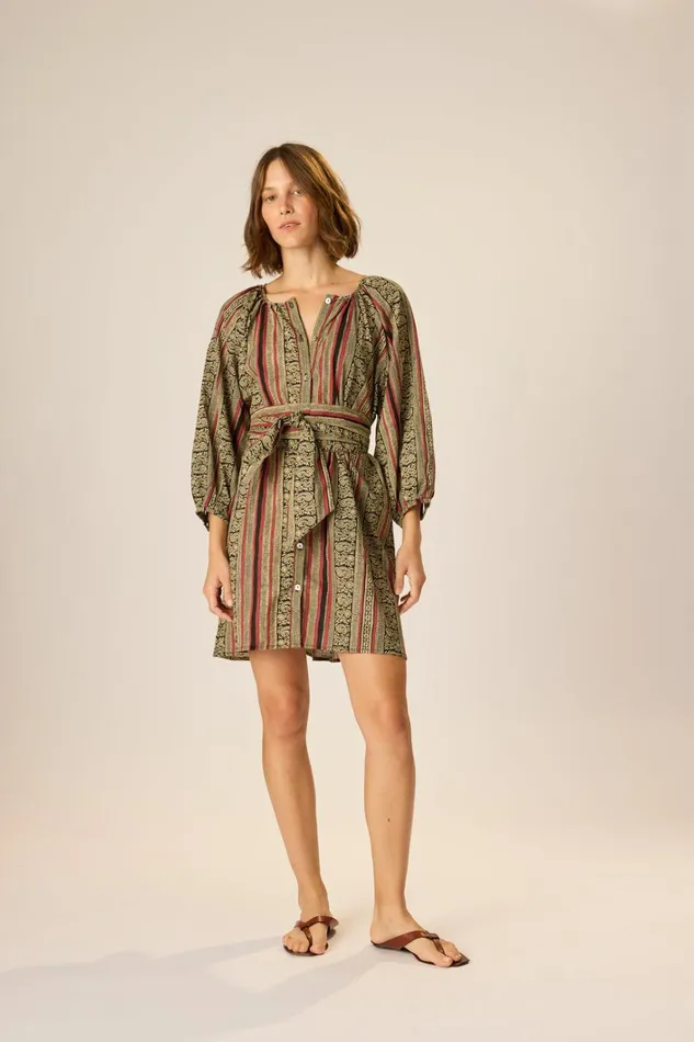 Women Natalie Martin Dresses Alex Short Dress Paisley Stripe Black