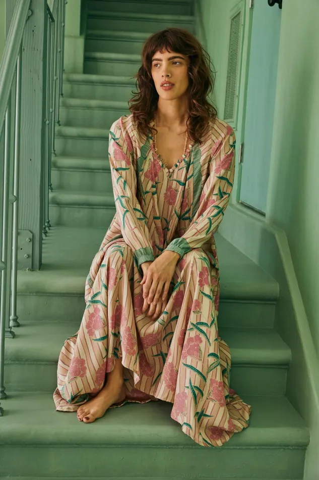 Women Natalie Martin Dresses Fiore Maxi Chamomile Rose