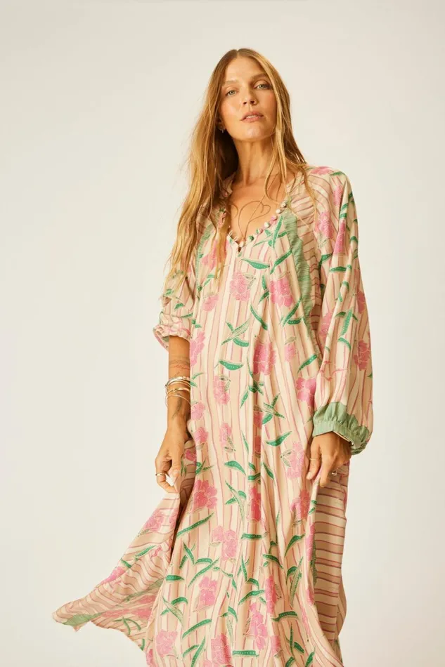 Women Natalie Martin Dresses Fiore Maxi Chamomile Rose