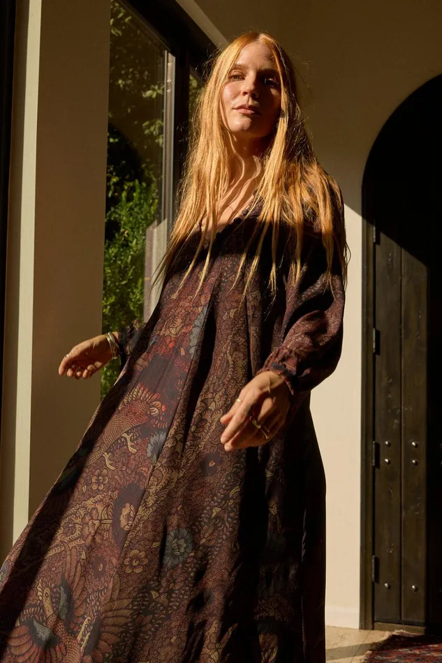 Women Natalie Martin Dresses Fiore Maxi Peacock Kalamata