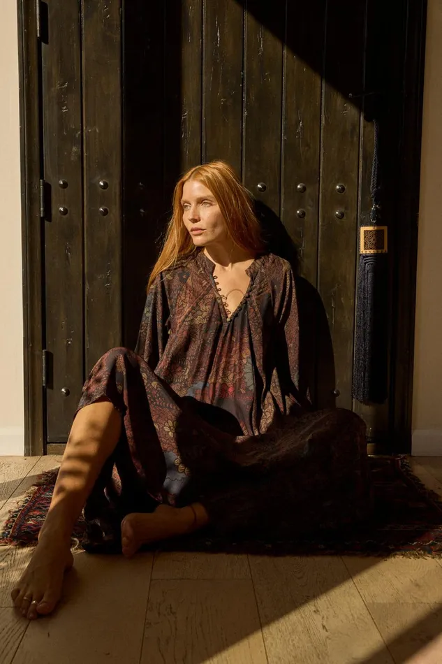 Women Natalie Martin Dresses Fiore Maxi Peacock Kalamata
