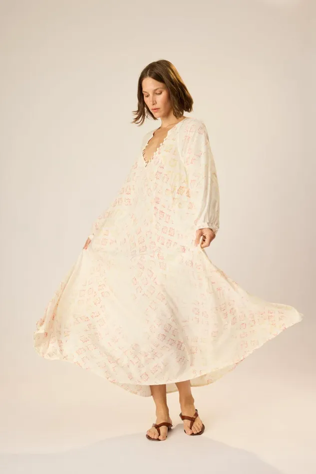 Women Natalie Martin Dresses Fiore Maxi Spanish Tile Sunrise