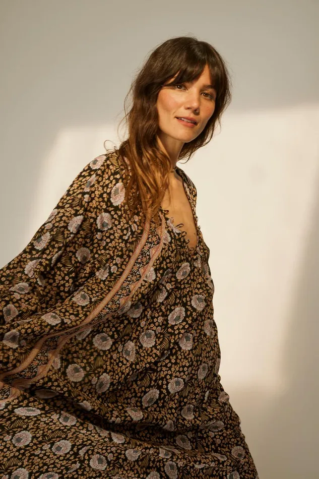 Women Natalie Martin Dresses Fiore Maxi Vintage Flowers Sepia