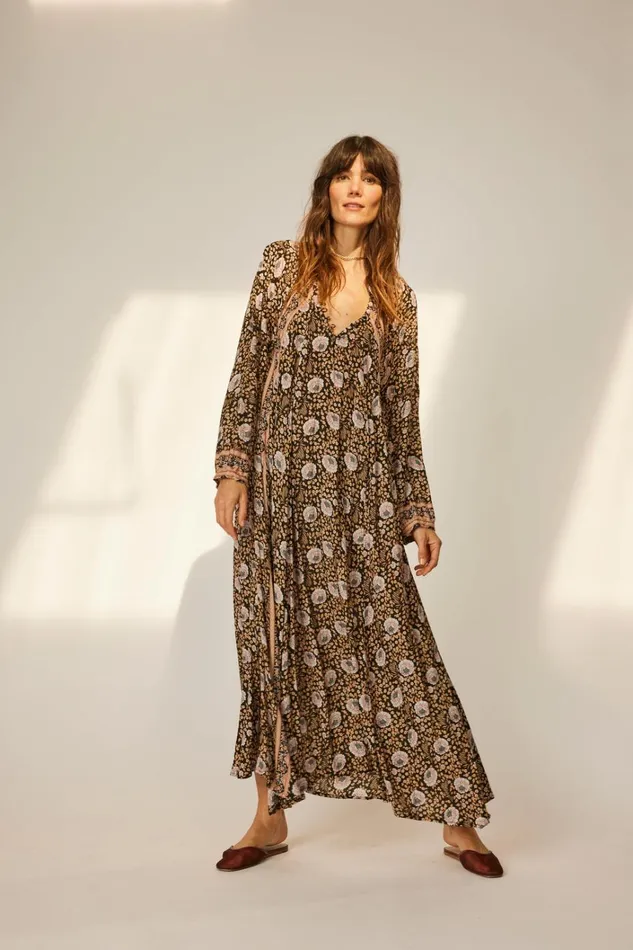 Women Natalie Martin Dresses Fiore Maxi Vintage Flowers Sepia