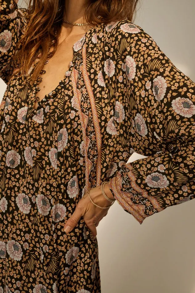 Women Natalie Martin Dresses Fiore Maxi Vintage Flowers Sepia