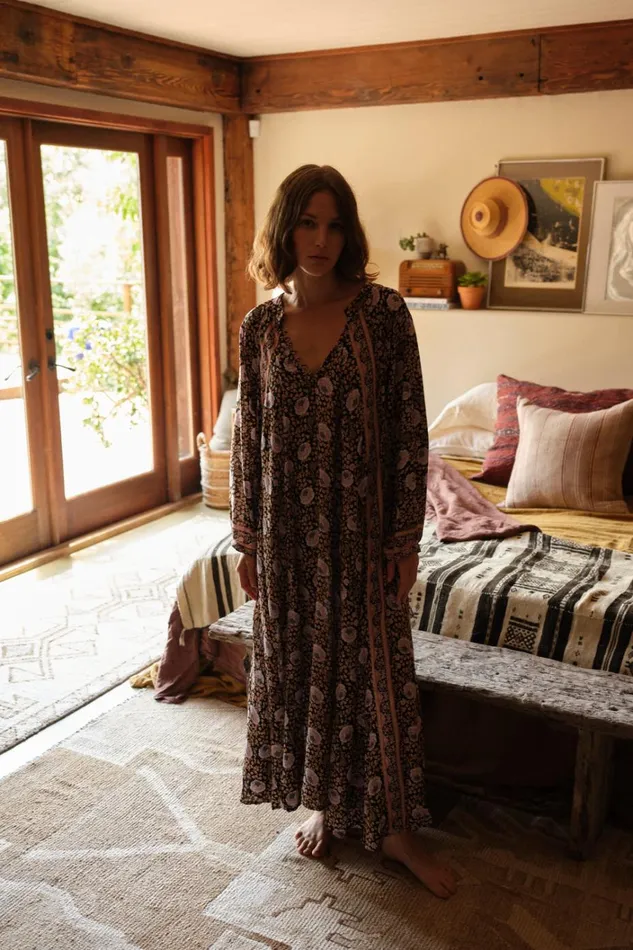 Women Natalie Martin Dresses Fiore Maxi Vintage Flowers Sepia