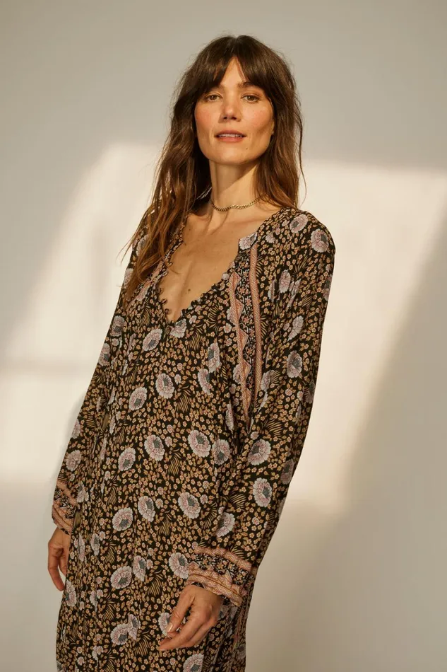 Women Natalie Martin Dresses Fiore Maxi Vintage Flowers Sepia