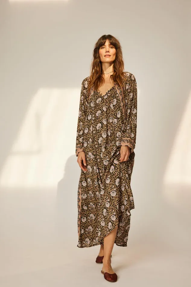 Women Natalie Martin Dresses Fiore Maxi Vintage Flowers Sepia