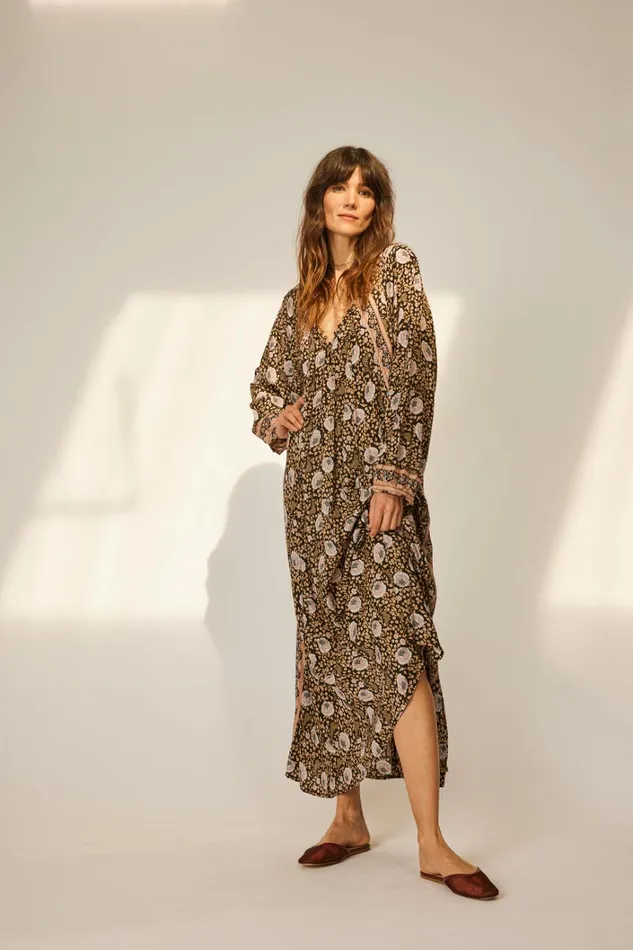 Women Natalie Martin Dresses Fiore Maxi Vintage Flowers Sepia