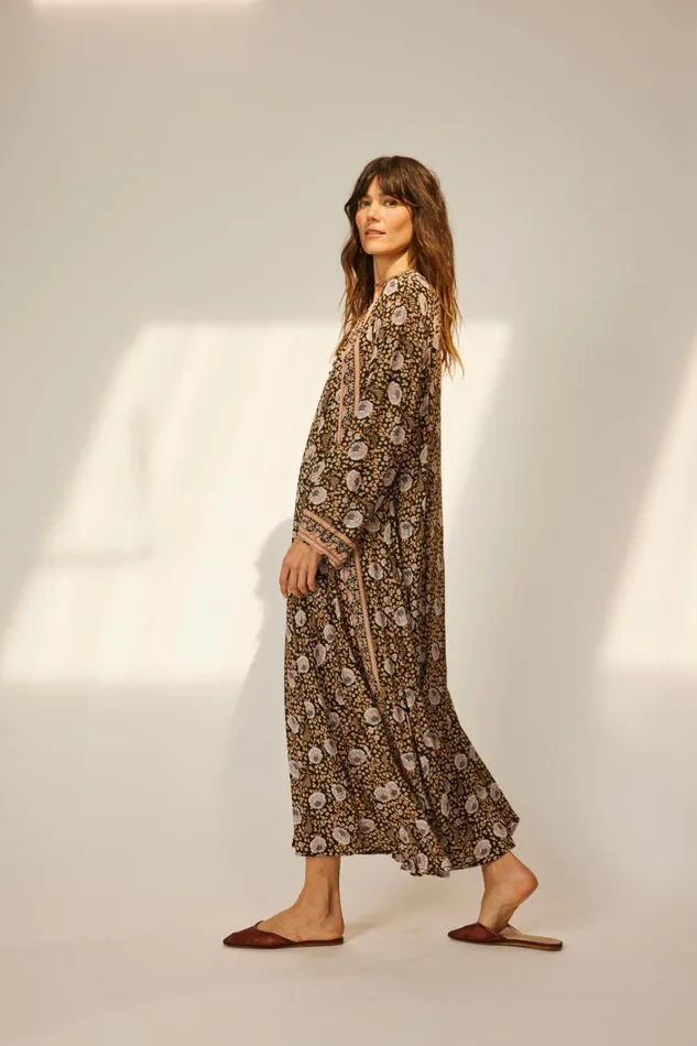 Women Natalie Martin Dresses Fiore Maxi Vintage Flowers Sepia