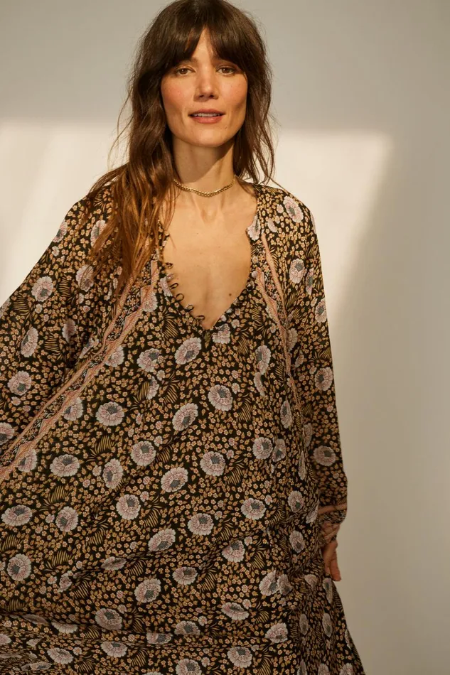 Women Natalie Martin Dresses Fiore Maxi Vintage Flowers Sepia