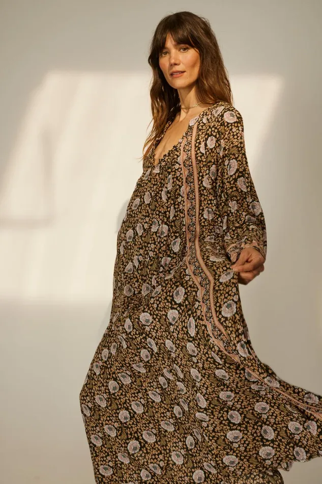Women Natalie Martin Dresses Fiore Maxi Vintage Flowers Sepia
