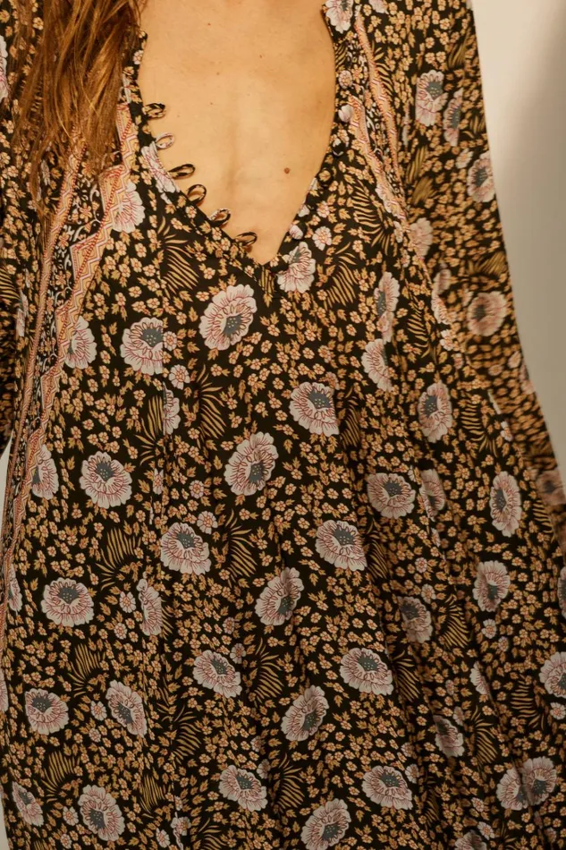 Women Natalie Martin Dresses Fiore Maxi Vintage Flowers Sepia