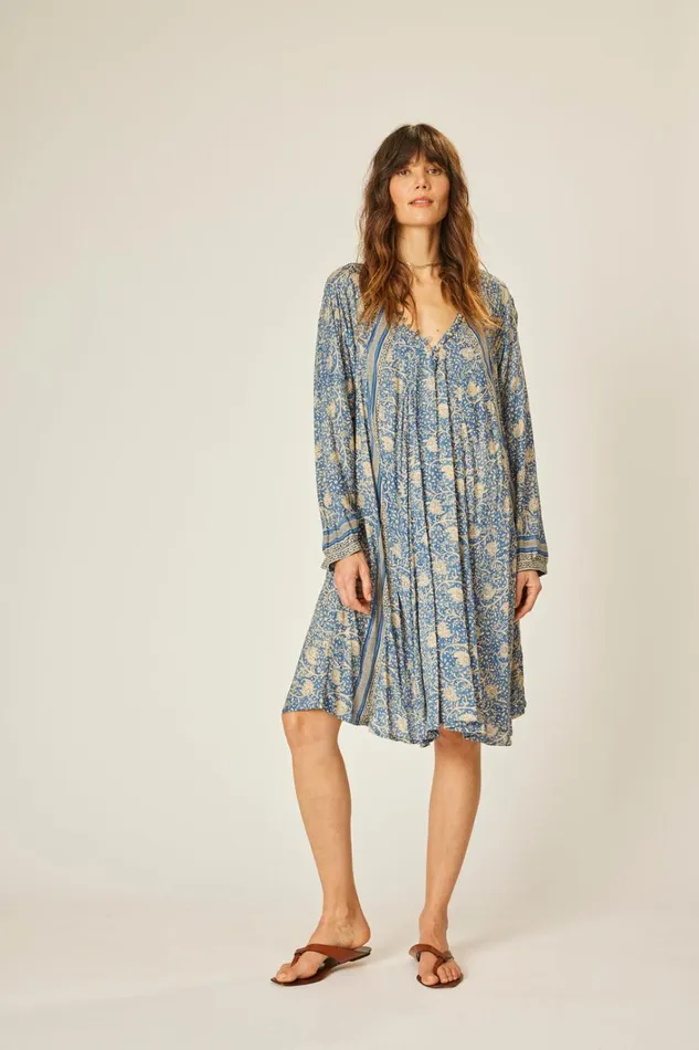 Women Natalie Martin Dresses Fiore Short Dress Water Lily Blue
