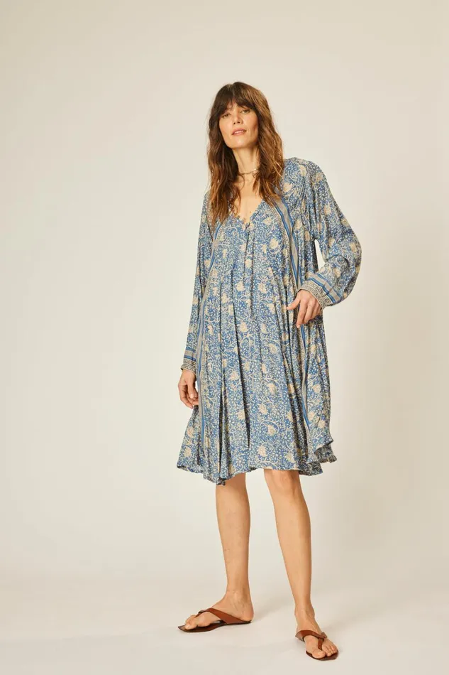 Women Natalie Martin Dresses Fiore Short Dress Water Lily Blue