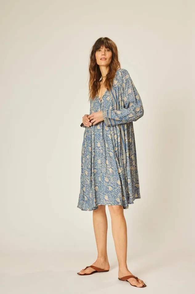 Women Natalie Martin Dresses Fiore Short Dress Water Lily Blue
