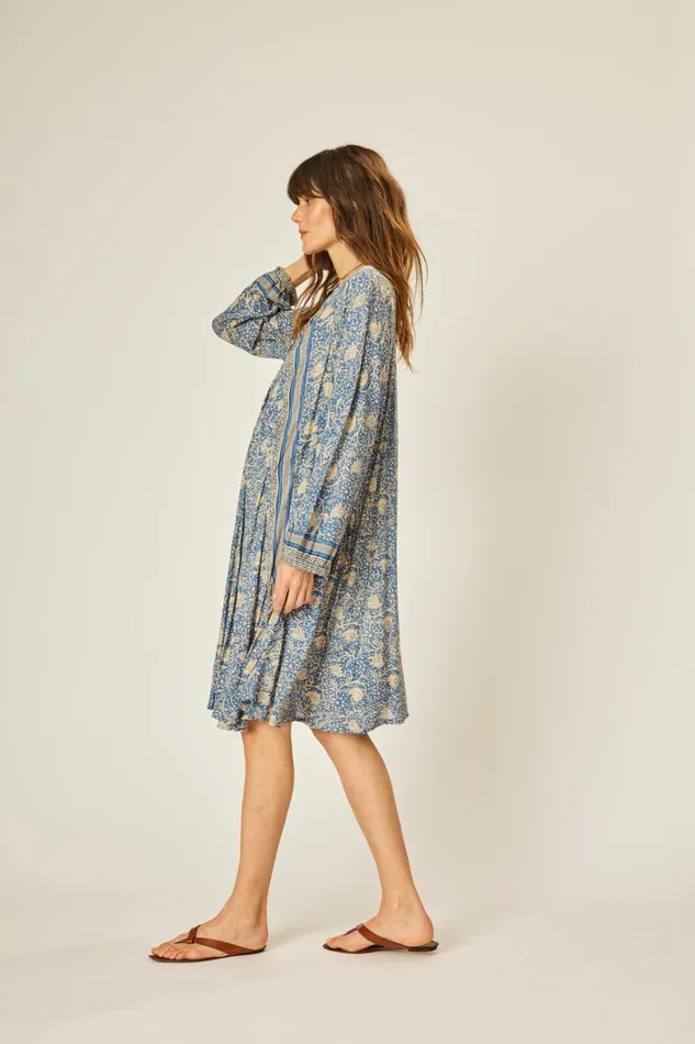 Women Natalie Martin Dresses Fiore Short Dress Water Lily Blue
